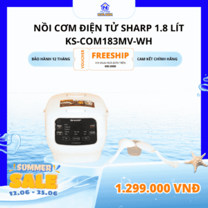 Nồi cơm điện tử Sharp 1.8 lít KS-COM183MV-WH
