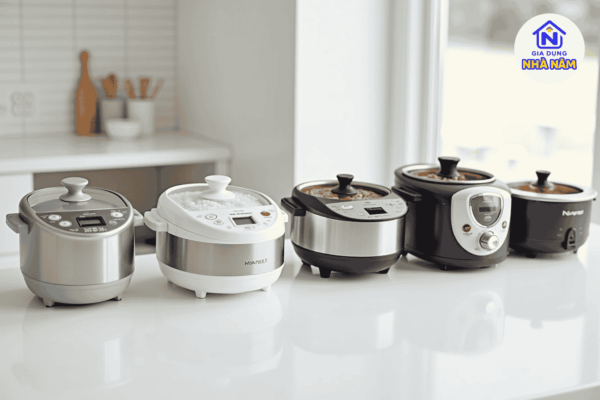 so sánh nồi cơm điện mini theo chất liệu và công nghệ