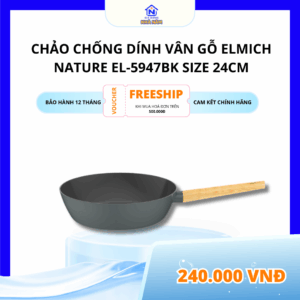 Chảo chống dính vân gỗ Elmich Nature EL-5947BK size 24cm